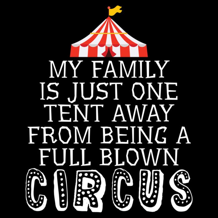 My Family Is Just One Tent Away From Circus Sarcastic Parent Cute Gift Cropped Pullover Crew