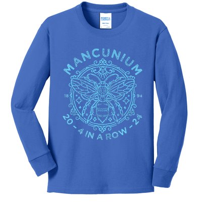 Mancunium Four In A Row Champions City 2024 Kids Long Sleeve Shirt