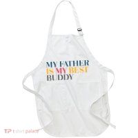 My Father Is My Best Buddy Cute Full-Length Apron With Pockets