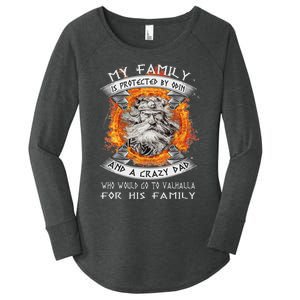 My Family Is Protected By Odin And A Crazy Dad Women's Perfect Tri Tunic Long Sleeve Shirt