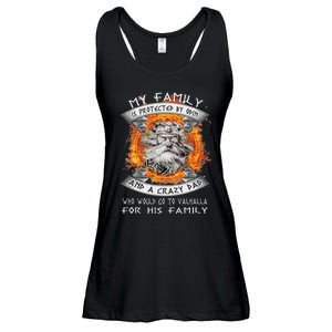 My Family Is Protected By Odin And A Crazy Dad Ladies Essential Flowy Tank