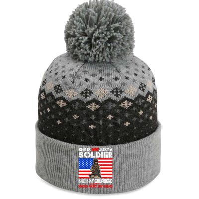 My Friend Is A Soldier Proud Army Friend Lover Gift Cool Gift The Baniff Cuffed Pom Beanie