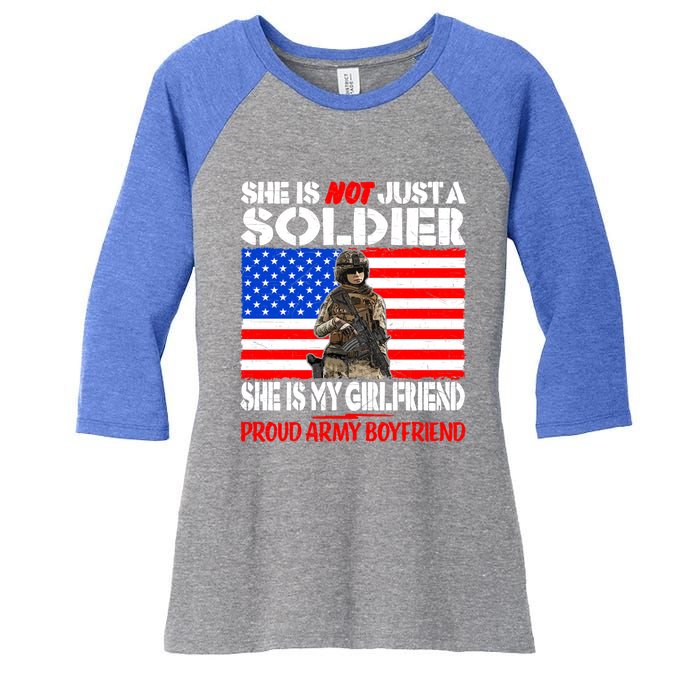 My Friend Is A Soldier Proud Army Friend Lover Gift Cool Gift Women's Tri-Blend 3/4-Sleeve Raglan Shirt