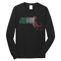 Massachusetts Flag Italian American Italia Italy Italiano Long Sleeve Shirt