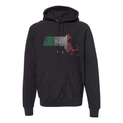 Massachusetts Flag Italian American Italia Italy Italiano Premium Hoodie