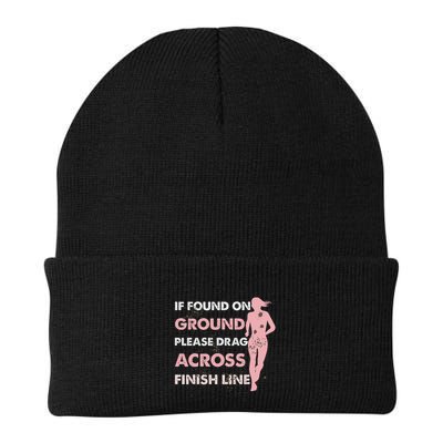 Muddy Fun If Found On Ground Please Drag Across Finish Line Knit Cap Winter Beanie