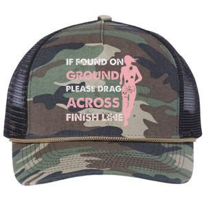 Muddy Fun If Found On Ground Please Drag Across Finish Line Retro Rope Trucker Hat Cap