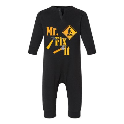 Mr Fix It Diy Handy Upcycling Repairing Workshop Fixing Gift Infant Fleece One Piece