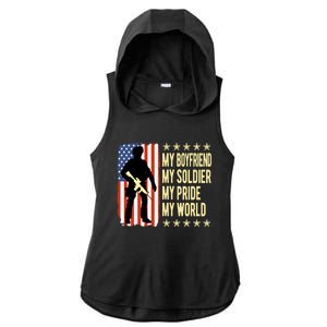 My Friend Is A Soldier Hero Proud Army Friend Funny Gift Ladies PosiCharge Tri-Blend Wicking Draft Hoodie Tank