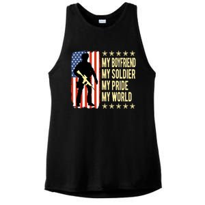 My Friend Is A Soldier Hero Proud Army Friend Funny Gift Ladies PosiCharge Tri-Blend Wicking Tank