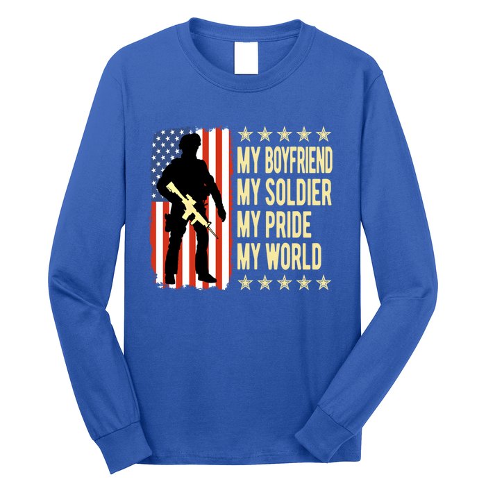 My Friend Is A Soldier Hero Proud Army Friend Funny Gift Long Sleeve Shirt