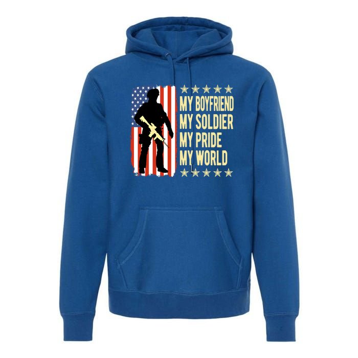 My Friend Is A Soldier Hero Proud Army Friend Funny Gift Premium Hoodie