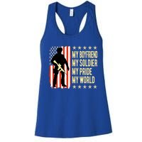 My Friend Is A Soldier Hero Proud Army Friend Funny Gift Women's Racerback Tank