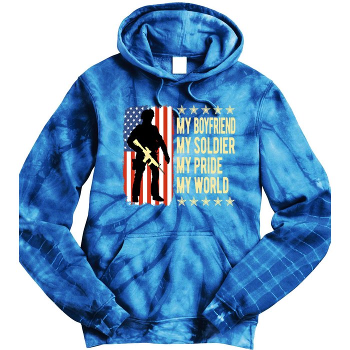 My Friend Is A Soldier Hero Proud Army Friend Funny Gift Tie Dye Hoodie