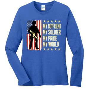 My Friend Is A Soldier Hero Proud Army Friend Funny Gift Ladies Long Sleeve Shirt