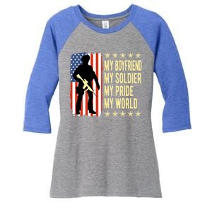 My Friend Is A Soldier Hero Proud Army Friend Funny Gift Women's Tri-Blend 3/4-Sleeve Raglan Shirt