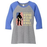 My Friend Is A Soldier Hero Proud Army Friend Funny Gift Women's Tri-Blend 3/4-Sleeve Raglan Shirt