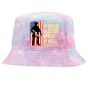 My Friend Is A Soldier Hero Proud Army Friend Funny Gift Tie-Dyed Bucket Hat