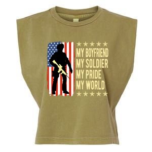 My Friend Is A Soldier Hero Proud Army Friend Funny Gift Garment-Dyed Women's Muscle Tee