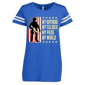 My Friend Is A Soldier Hero Proud Army Friend Funny Gift Enza Ladies Jersey Football T-Shirt