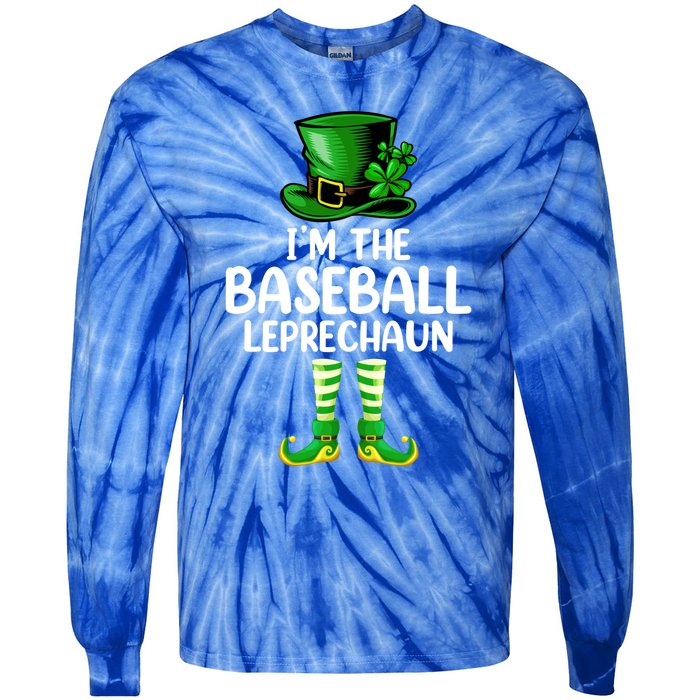 Matching Family I'm The Baseball Leprechaun St Patrick's Day Gift Tie-Dye Long Sleeve Shirt