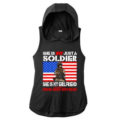 My Friend Is A Soldier Proud Army Friend Lover Gift Meaningful Gift Ladies PosiCharge Tri-Blend Wicking Draft Hoodie Tank