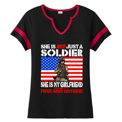 My Friend Is A Soldier Proud Army Friend Lover Gift Meaningful Gift Ladies Halftime Notch Neck Tee