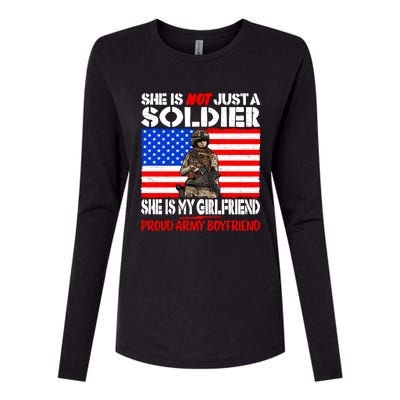 My Friend Is A Soldier Proud Army Friend Lover Gift Meaningful Gift Womens Cotton Relaxed Long Sleeve T-Shirt