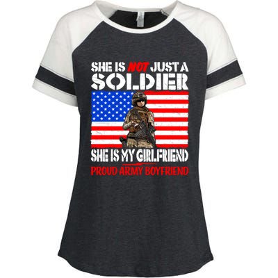 My Friend Is A Soldier Proud Army Friend Lover Gift Meaningful Gift Enza Ladies Jersey Colorblock Tee