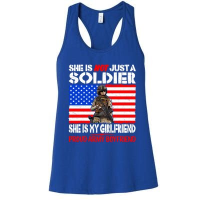 My Friend Is A Soldier Proud Army Friend Lover Gift Meaningful Gift Women's Racerback Tank