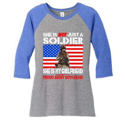 My Friend Is A Soldier Proud Army Friend Lover Gift Meaningful Gift Women's Tri-Blend 3/4-Sleeve Raglan Shirt