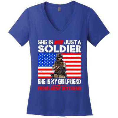 My Friend Is A Soldier Proud Army Friend Lover Gift Meaningful Gift Women's V-Neck T-Shirt