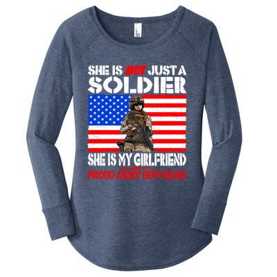 My Friend Is A Soldier Proud Army Friend Lover Gift Meaningful Gift Women's Perfect Tri Tunic Long Sleeve Shirt