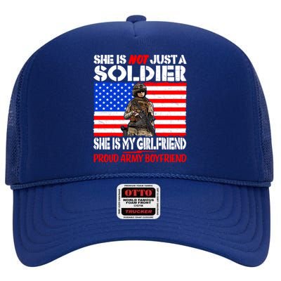 My Friend Is A Soldier Proud Army Friend Lover Gift Meaningful Gift High Crown Mesh Back Trucker Hat