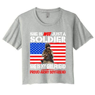 My Friend Is A Soldier Proud Army Friend Lover Gift Meaningful Gift Women's Crop Top Tee