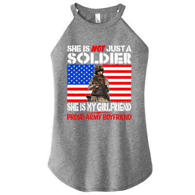 My Friend Is A Soldier Proud Army Friend Lover Gift Meaningful Gift Women's Perfect Tri Rocker Tank