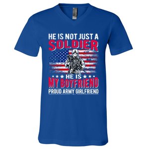 My Friend Is A Soldier Hero Proud Army Friend Funny Gift V-Neck T-Shirt