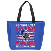 My Friend Is A Soldier Hero Proud Army Friend Funny Gift Zip Tote Bag