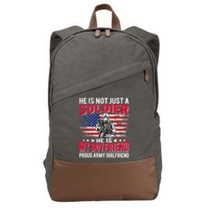 My Friend Is A Soldier Hero Proud Army Friend Funny Gift Cotton Canvas Backpack