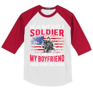 My Friend Is A Soldier Hero Proud Army Friend Funny Gift Kids Colorblock Raglan Jersey