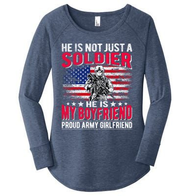 My Friend Is A Soldier Hero Proud Army Friend Funny Gift Women's Perfect Tri Tunic Long Sleeve Shirt