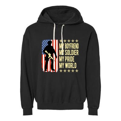 My Friend Is A Soldier Hero Proud Army Friend Funny Gift Great Gift Garment-Dyed Fleece Hoodie