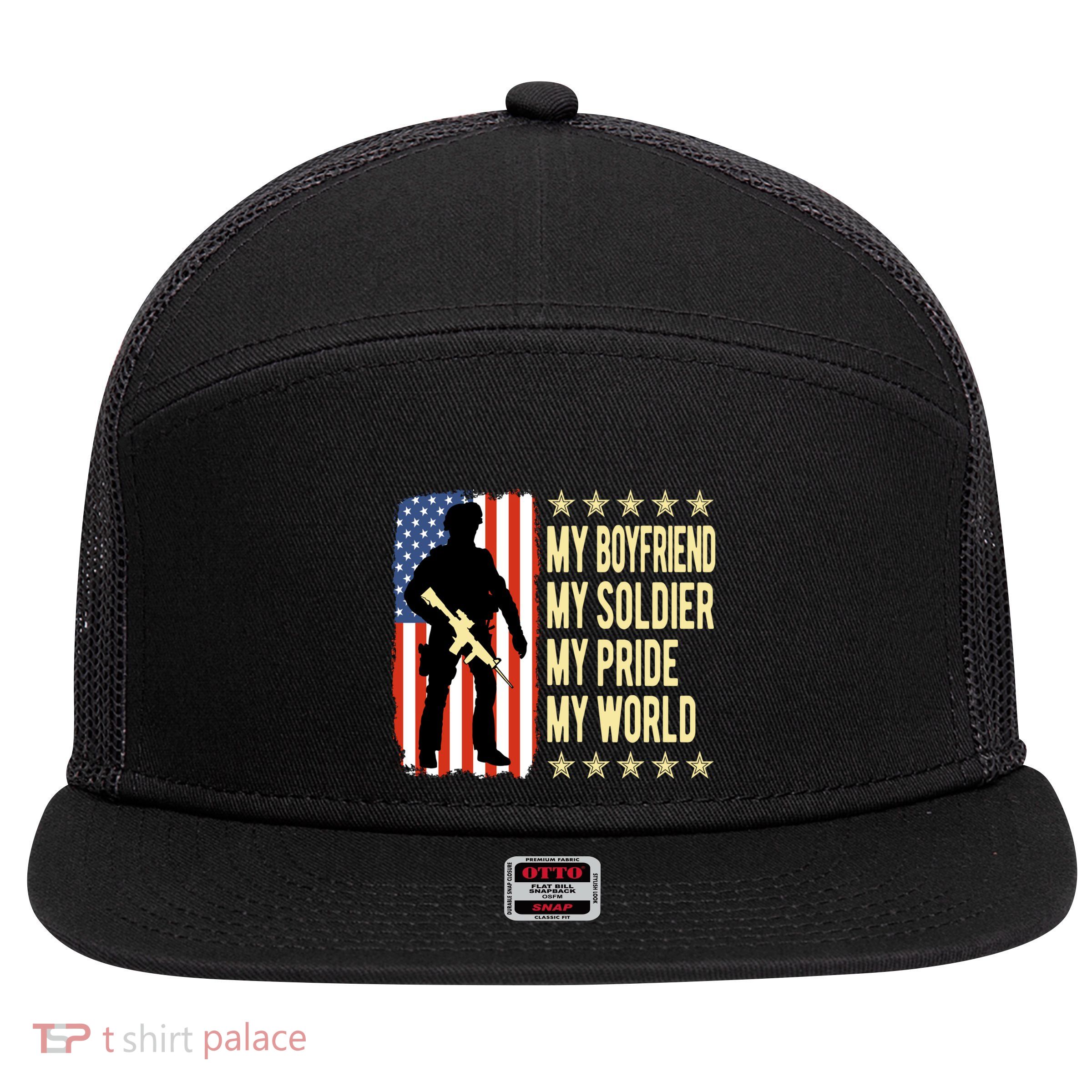 My Friend Is A Soldier Hero Proud Army Friend Funny Gift Great Gift 7 Panel Mesh Trucker Snapback Hat