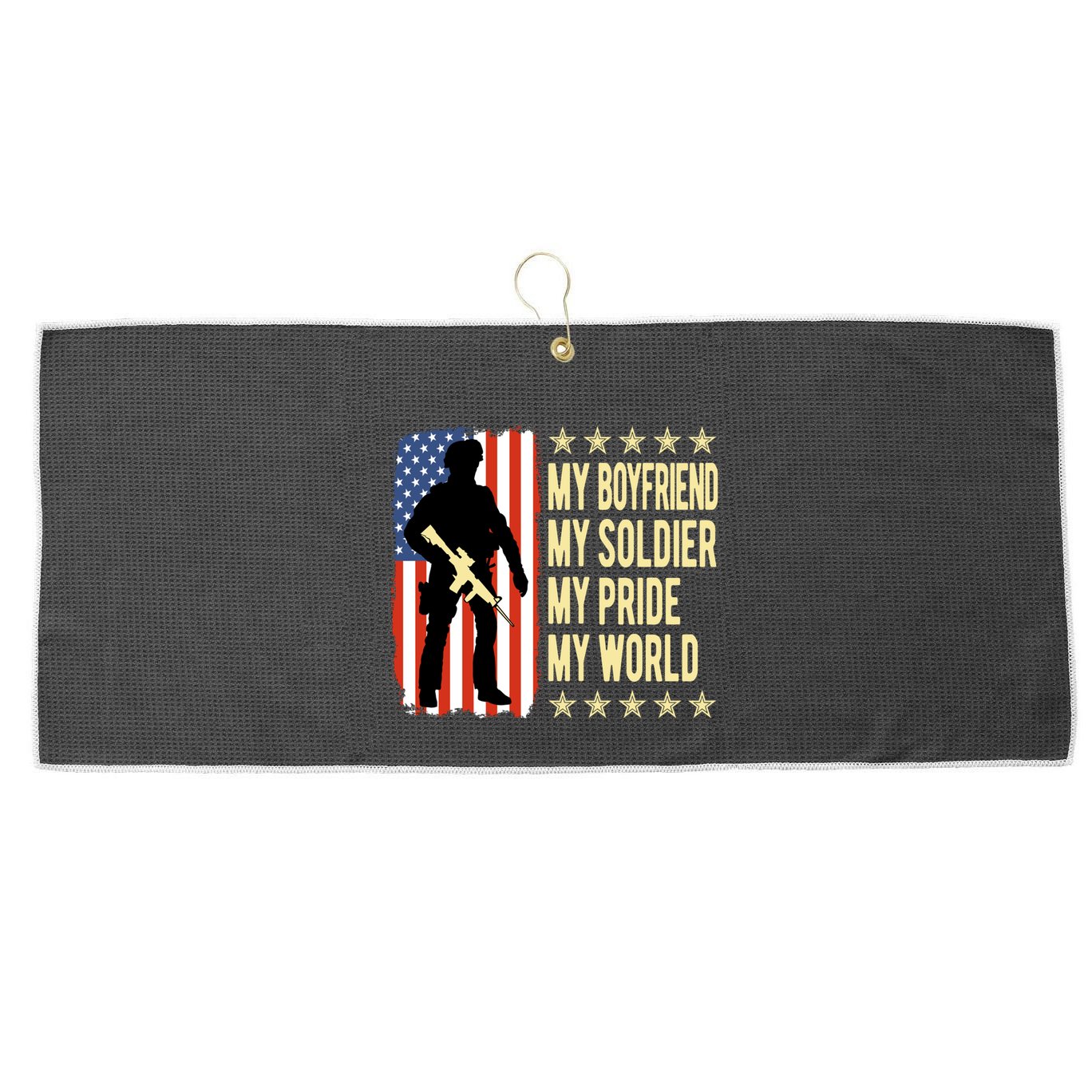 My Friend Is A Soldier Hero Proud Army Friend Funny Gift Great Gift Large Microfiber Waffle Golf Towel