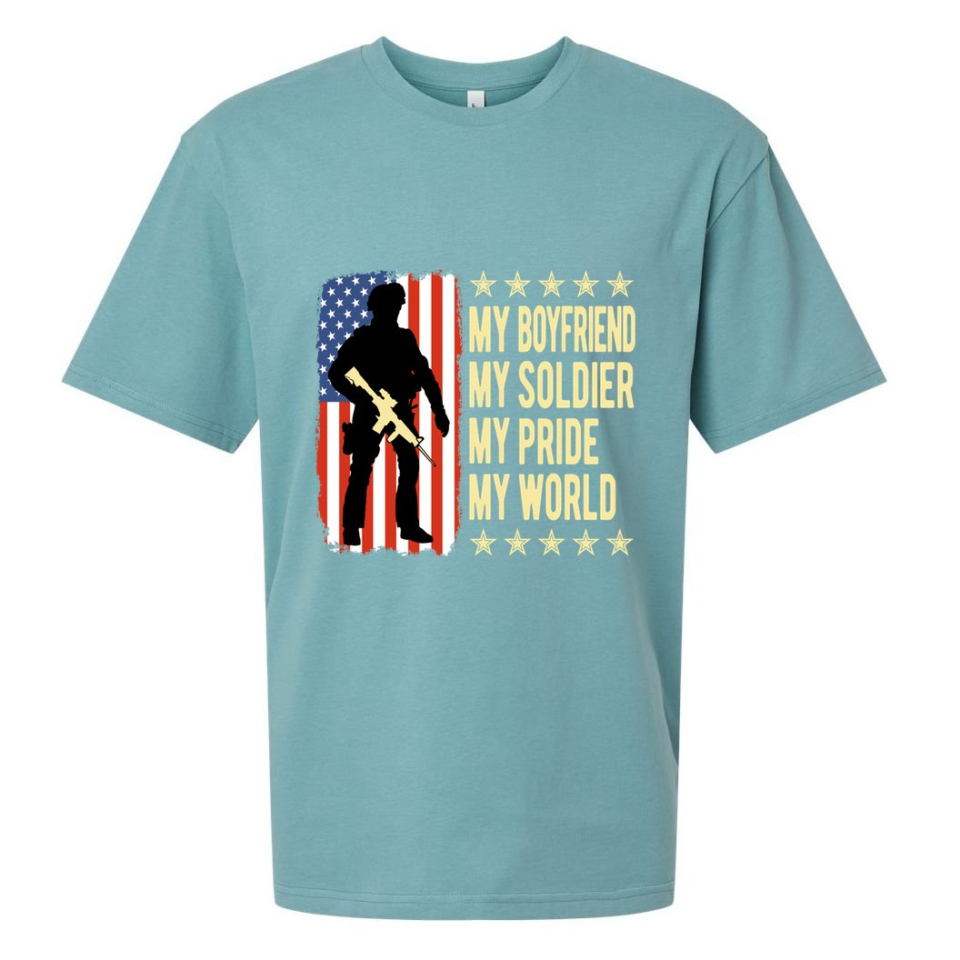 My Friend Is A Soldier Hero Proud Army Friend Funny Gift Great Gift Sueded Cloud Jersey T-Shirt