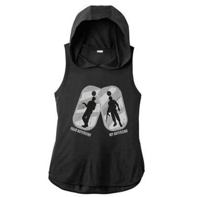 My Friend Is In Army Tee Military Proud Friend Design Gift Ladies PosiCharge Tri-Blend Wicking Draft Hoodie Tank