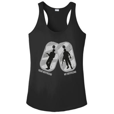 My Friend Is In Army Tee Military Proud Friend Design Gift Ladies PosiCharge Competitor Racerback Tank