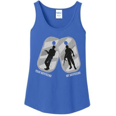 My Friend Is In Army Tee Military Proud Friend Design Gift Ladies Essential Tank