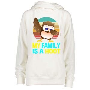 My Family Is A Hoot Cute Dabbing Owl Funny Gift Womens Funnel Neck Pullover Hood