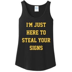 Michigan Football Im Just Here To Steal Your Signs Ladies Essential Tank